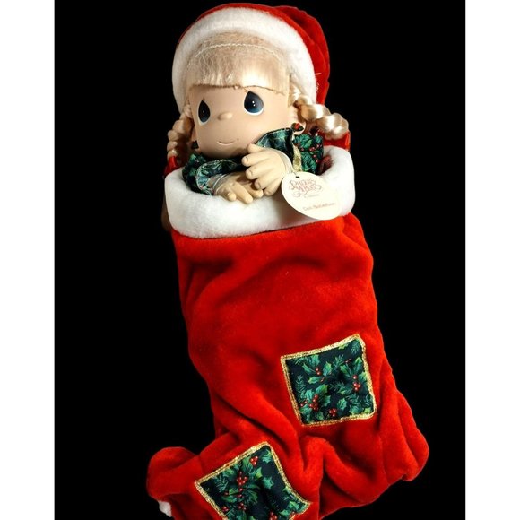 Vintage Precious Moments Christmas Eve 1998 Stocking Doll Box & Tags Hat Doll - Picture 1 of 10